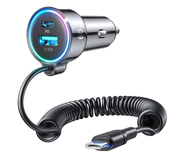 JoyRoom Szybka ładowarka samochodowa 3w1 kabel USB Typ C 1,6m 60W 6941237172860 - 1257686 - zdjęcie 2